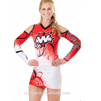 China Custom 250 Lycra Fabric OEM Cheerleader Uniform Sublimation School Cheerleading Uniform for sale