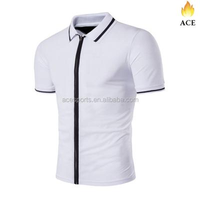 China 180gsm dry fit mesh fabric; Custom Polo Shirt With Zipper, White Color Polo Shirt /T-shirt/Golf Shirt, Clothing For Men for sale