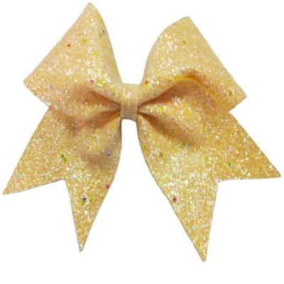 China Wholesale Newest Glitter Cheerleading Hair Bows Custom Made High Quality Cheer Bows With Rhinestones for sale