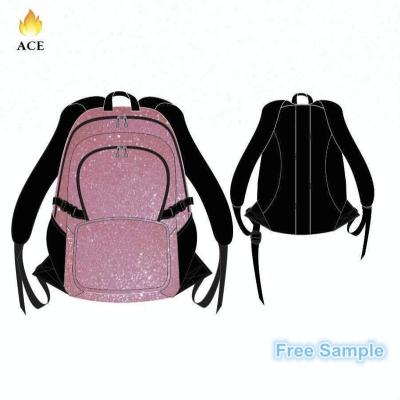 China OEM Recyclable Backpack with High Quality Waterproof Metallic Fabric, Custom Cheerleading Backpack for sale