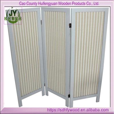 China Cheap wood room screen, antique wood divider, folding screen with fabric for sale