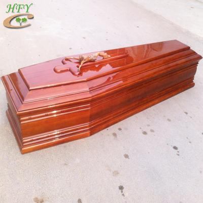 China european style burial wood coffin for adult and wholesale paulownia solid casket for sale for sale