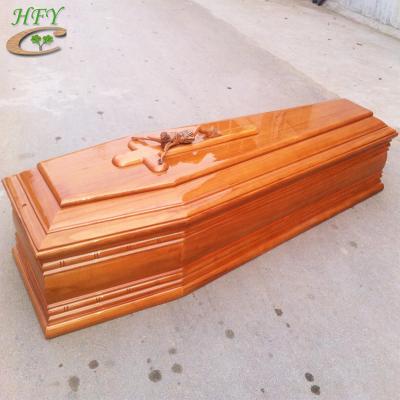 China European high quality paulownia burial factory price style wooden coffin, solid wood coffin for sale for sale