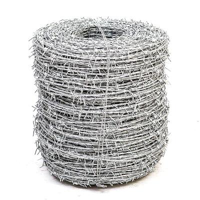 China Strong 16Ga stainless steel barbed wire. 2 Points Of Light Duty High Tensile Galvanized Steel 5