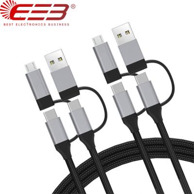 China BEB Connector Original 3ft/6ft/10ft Aluminum USB2.0 Quick Charge For Huawei Type C Samsung micro S10 4 in 1 USB Cable for sale