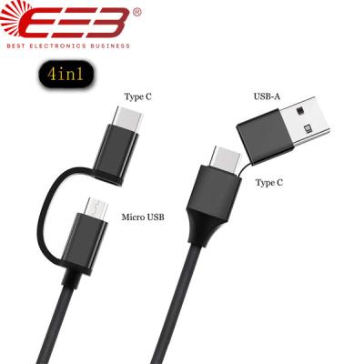 China Aluminum Connector BEB Multi USB Cable With Micro USB/USB C/Type C Connectors 1m/2m/3m Fat Charging Cable for sale