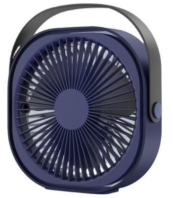 China 360degree Rotation Portable Rechargeable USB Desktop Fan 3 Small Speeds Running Longer 360 Degree Rotation 1500 MAH Battery Navy Blue for sale