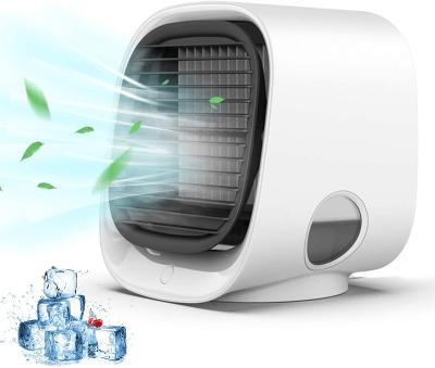 China 300ml Water Tank Portable Air Conditioner Fan, Personal Mini Evaporative Air Cooler with 3 Speeds 7 Colors Night Light, Quiet Air Cooler Fan for sale