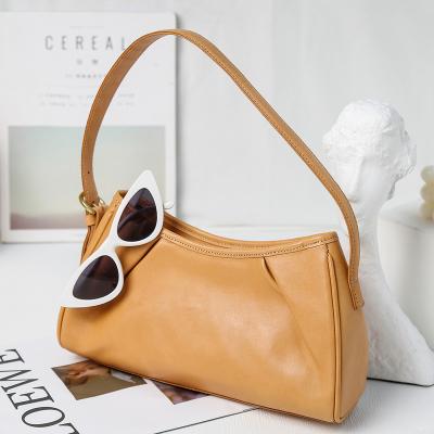 China PORTABLE Korean Style Genuine Tote Bags Ladies Single Shoulder Cowhide Leather Handbag Leather Handbag for Women for sale