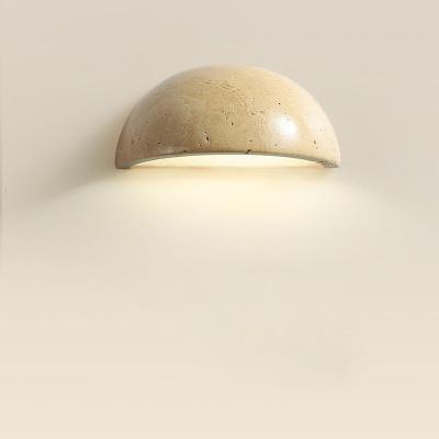 China Modern Natural Stone Indoor Wabi-sabi Indoor Bedroom Bedside Dome Wall Sconce Lamp LED Wall Light for sale