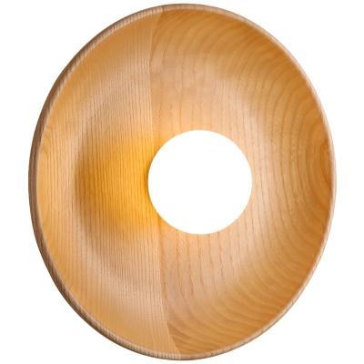 China Modern Natural Wooden Round Minimalist Bedroom Living Room Home Office Restaurant LED Wall Sconce Light for sale