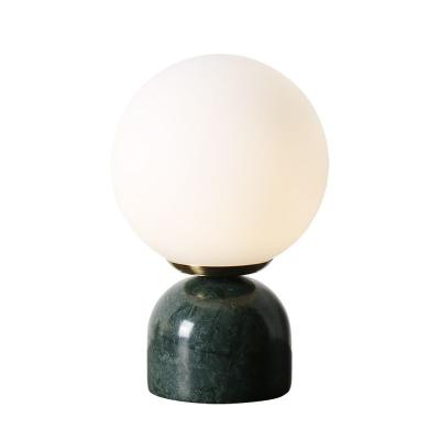 China Modern Dimmable Modern Marble Bedroom Bedside 7W Round Ball LED Table Lamp Desk Light for sale