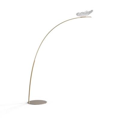 China Minimalist Dimmable Crystal Butterfly Modern Minimalist Living Room Home Hotel Villa LED Floor Standing Lamp Reading Floor Light for sale