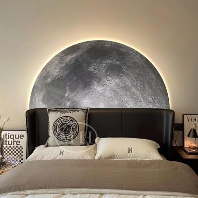 China Modern Illuminated Moon Wall Lamp Decor, Backlight Moon Wall Painting Art,  Bedroom Moon Wall Light Decoration for sale