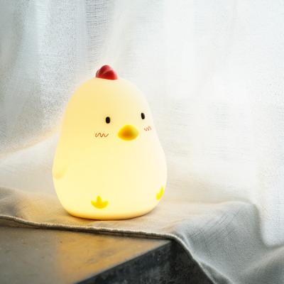 China Cute Adjustable Funny Shape Animated LED Light Smart Alarm Clock Chick Sleep Trainer Children Night for sale