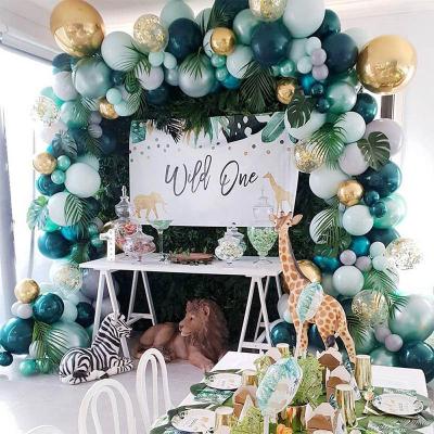 China DIY Green Party Balloons Arch Garland Latex Balloons for Kids Birthday Baby Shower Party Decoration Favor Balloons Kits for sale