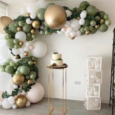 China Garland Arch Wedding Birthday Balloons Decoration Party Balloons for Kids Baby Shower Green Macaron Metal Balloon Silver Sets for sale