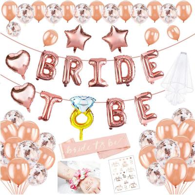 China Fashion Bachelorette Party Favors Kit for Bride to Be Bridal Shower Balloons Sash Bachelorette Party Decorations for Bridal Shower for sale