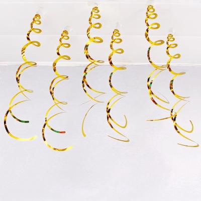 China Reusable Party Hanging Shining Foil Swirls Birthday Party Decoration Tinsel Garland Kit Hanging Swirl for sale