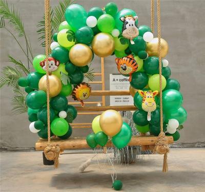 China Funny Wild Animal Birthday Party Supplies Lion Foil Balloons Decoration 12inch Latex Balloons Garland Arch for sale