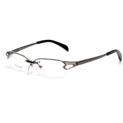 China Newest Custom Lightweight Half Rim Mens Semi Rimless Eyeglasses for sale