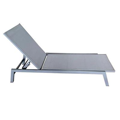 China Adjustable Beach Chaise Lounge Powder Coating Aluminum Backrest Backrest Sun Bed Backyard Lounger Furniture Outdoor Pool Adjustable Sofa for sale
