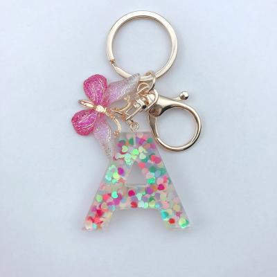 China Decoration.Souvenir.Gifts.Bag New Flash butterfly accessories drop glue key chain manufacturers wholesale custom key chain for sale