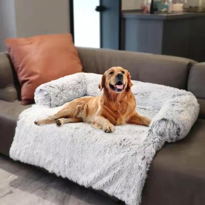 China CF Factory Faux Fur Furniture Protector Non Slip Washable Pet Bed Mat Slip Cushion Bed Non Slip For Dogs Cat Dog Beds for sale