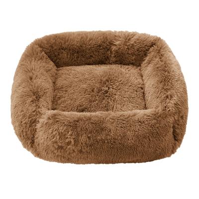 China CF Factory Plush Dog Beds Travel Large Cat Simons Cushion Dog Beds Donut Pillow Pet Square Eco-Friendly Waterproof Fluffy Cat Beds for sale