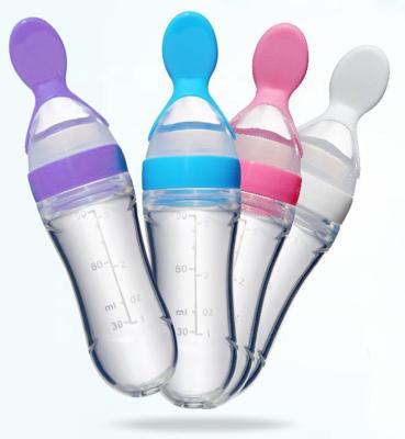 China Wholesale BPA Free Newborn Baby Spoon Bottle Feeder Dropper Silicone Administer Baby Spoon Feeder for sale