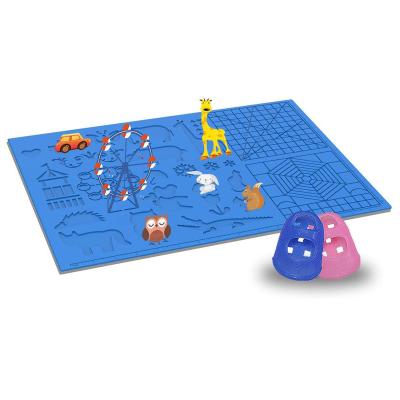 China anti high temperature big size silicone 3D design imprint Pen Mat with base template, with 2 silicone finger protector for sale