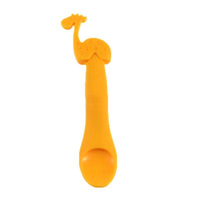 China Design BPA Free Cute Animal Shaped Baby Silicone Free Feeding Spoon for sale