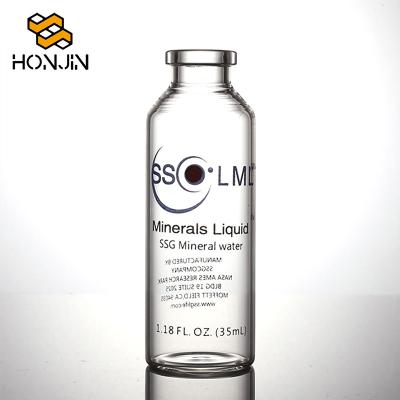 China ISO 30R 37.5ml Clear Silicone Glass Medicine Bottles For Body Oil Fragrance for sale