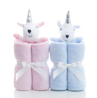 China PORTABLE Baby Unicorn Comforter Cartoon Plush Toy Baby Flannel Comforter Blankets for sale