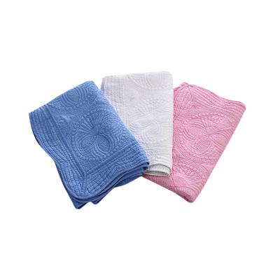 China Personalized Raised Monogram Embroidered Soft Cotton Multifunctional Heritage Knitted Baby Stitches Baby Blanket for sale