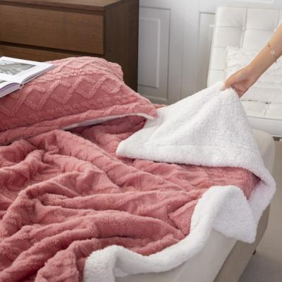 China Wholesale jacquard autumn and winter thickened warm taffel blankets milk velvet thickened leisure fleece blanket three-dimensional twin for sale