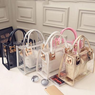 China 2021 Fashion Women Shape To Shoulder Bag Jelly Clutch Purse Transparent Clear Handbag for sale