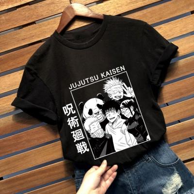 China Breathable Women Men Loose Short Sleeve Tank Short Jujutsu Kaisen Gojo Satoru Unisex Tshirt for sale