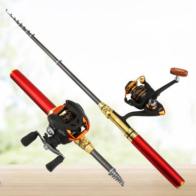 China Amazon Hot Selling Lightweight Durable Lightweight Folding Portable Pocket Fishing Rod Pen And Reel Combo Set For Saltwater Freshwater for sale