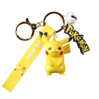 China Cartoon Plastic Key Ring Keychain Yellow Anime Key Chain For Kid Gift for sale