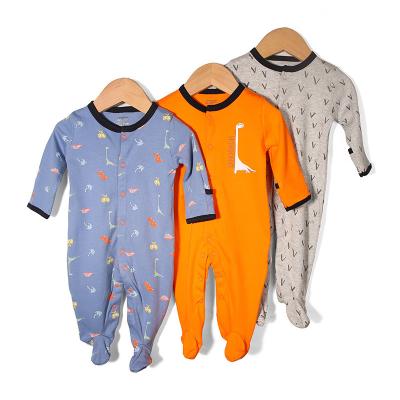 China Newborn 100% cotton Hongwin baby romper clothes 3 pieces set cute unisex 100 cotton baby rompers wholesale for sale