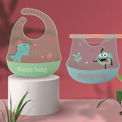 China Hongwin New Arrival Silicone Washable Kids Printing Custom Baby Boy Bib Silicona for sale