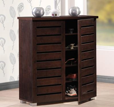 China (Size)Adjustable Modern and Contemporary 2-Door Brown Dark Wood Entry Shoes Storage Cabinet for sale