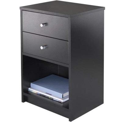 China Factory Wholesale Convertible BLACK Large Rack 3 Drawer Nightstand Wooden Nightstand for sale