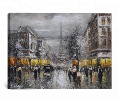 China Impressionist Paris Eiffel Tower Canvas Oil Painting for sale