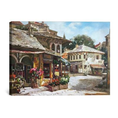 China Modern City Impressionist Hand Painted Street Landscape Oil Painting For Wall Decoration for sale