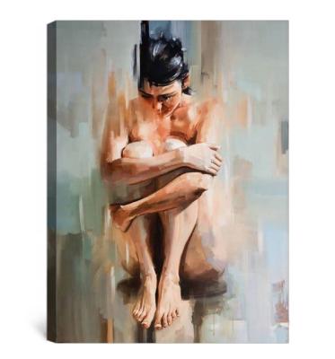 China Impressionist Impressionist Nude Figure Oil Painting, Naked Crying Girl Oil Painting, Abstract Nude Art Canvas Painting for sale