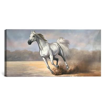 China Realistic Handmade Realistic Animal Horse Running Oil Canvas Painting for sale