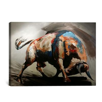 China High Quality Hand Painted Modern Abstract Home Decor Bull Oil Painting From China for sale