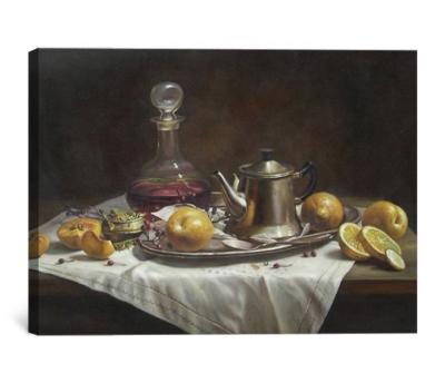 China Classic Hot Sale Famous Still Life Wine Bottle Art Fruit Oil Paintings for sale